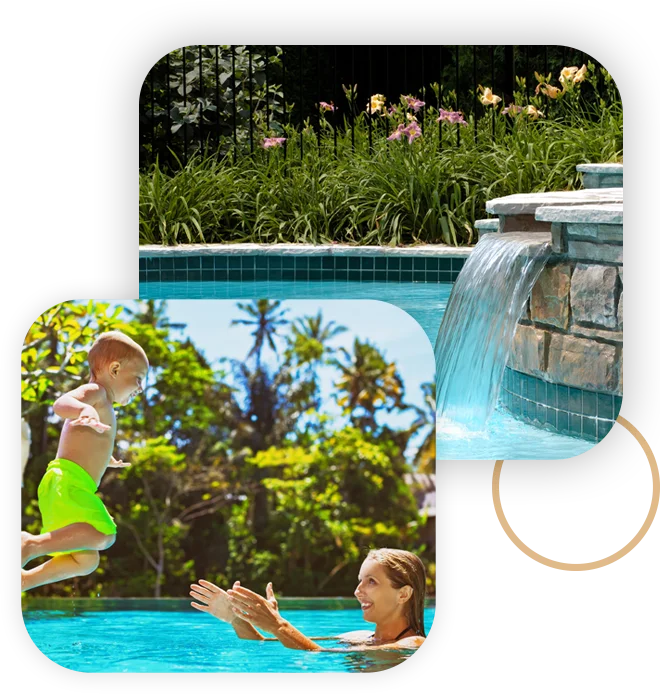 kid jumping in pool