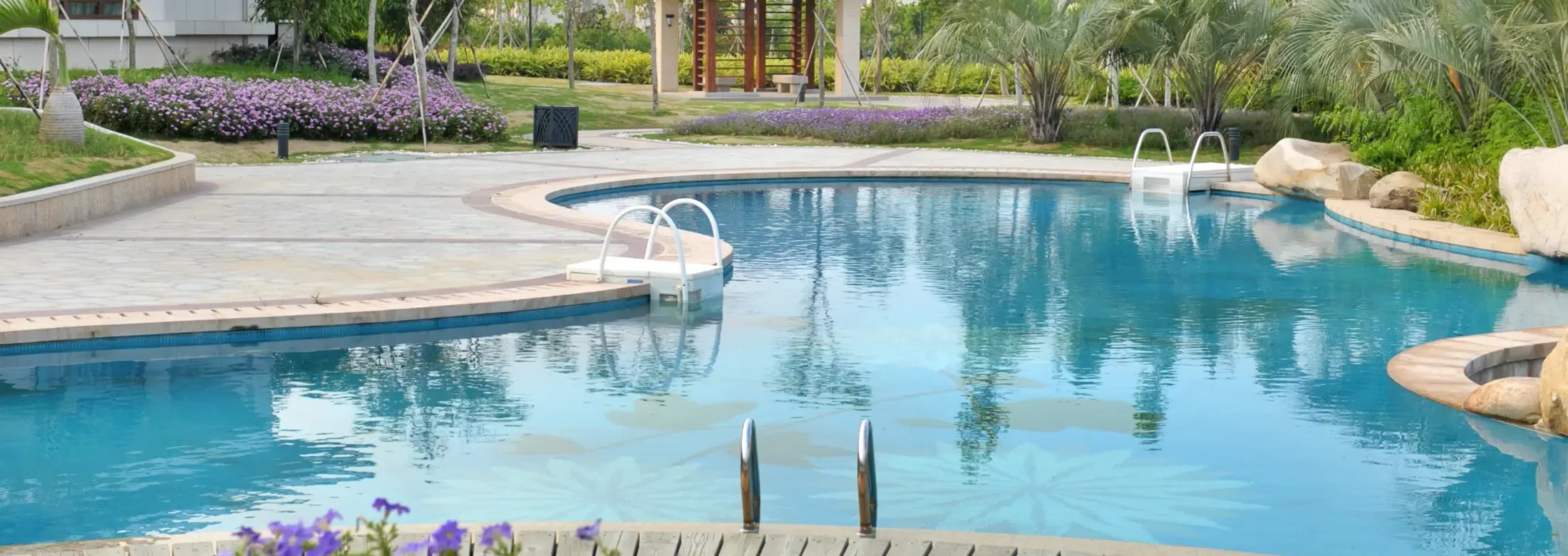 pool with great landscaping